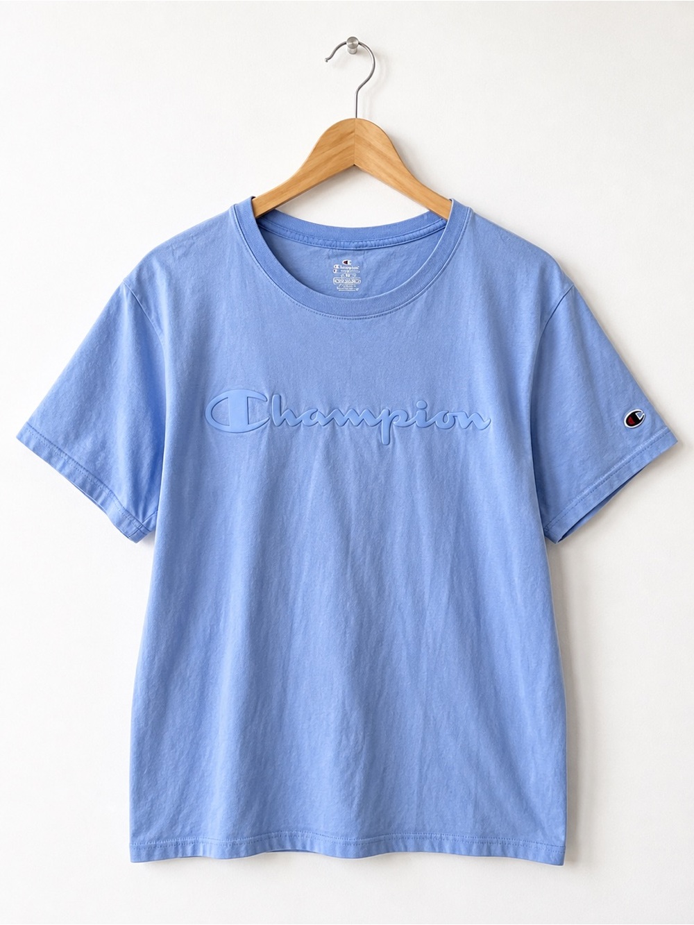 Champion Embroidered Script Tee in Light Blue - Picture 1 of 6